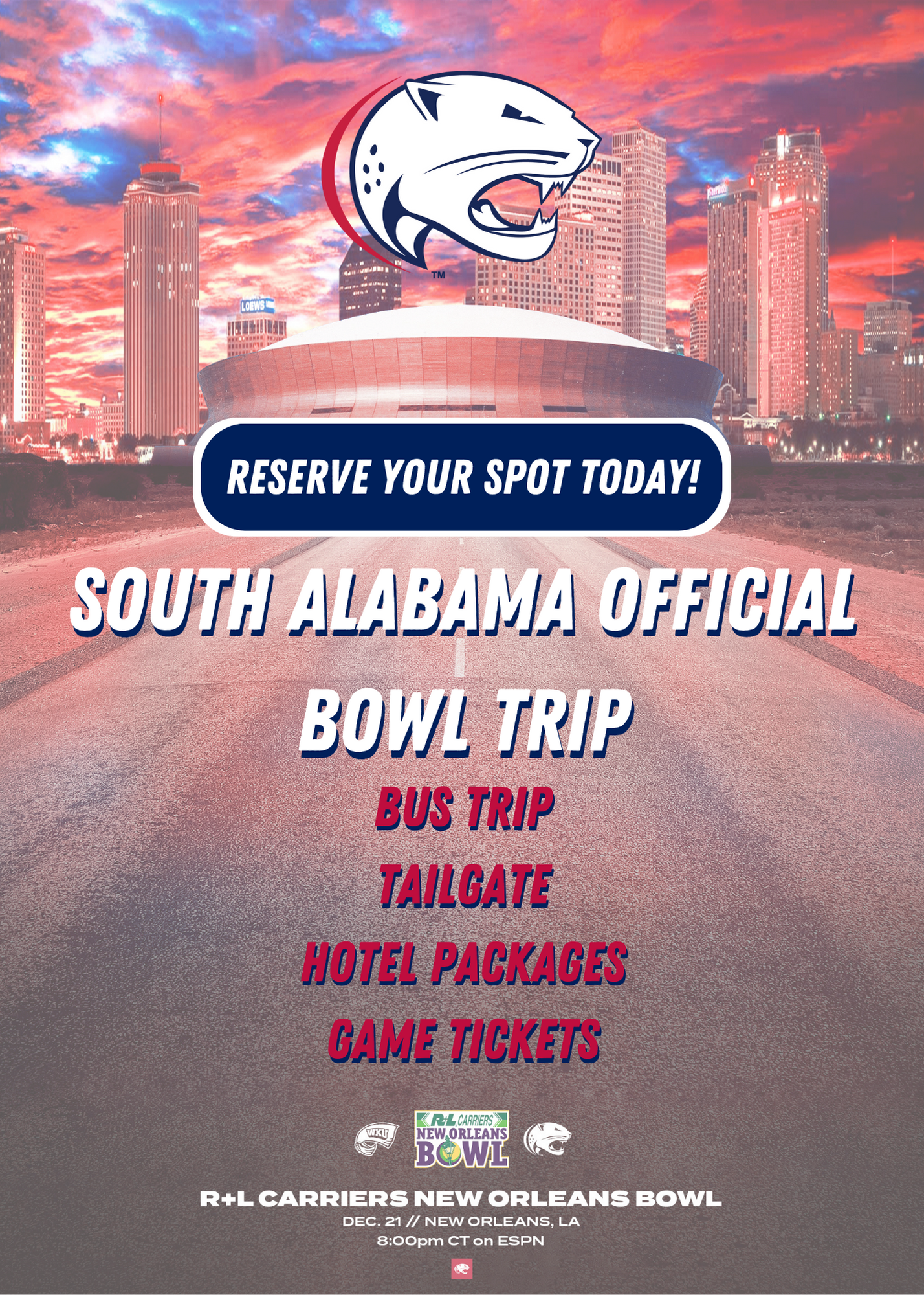 Bowl Game Tailgate & Bus Trip Packages - University of South Alabama